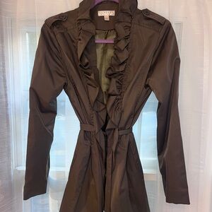 Kenar Brown Trench Coat Tailored Mid-Length
